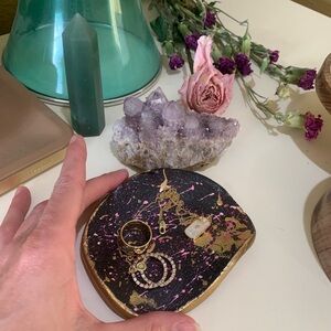 80’s styled handmade air dried clay trinket dish